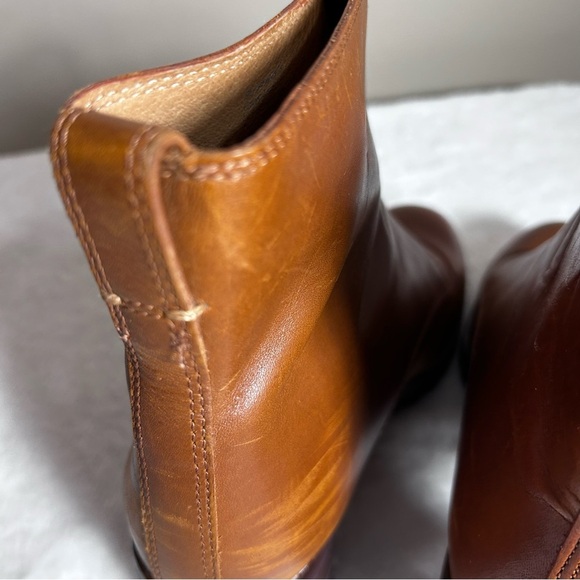 Madewell Alyce Brown Chestnut Leather Front Zipper Heeled Boots Size 11 - Picture 6 of 15